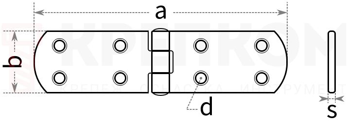 Петля для ящиков Gah Alberts оцинкованная - схема