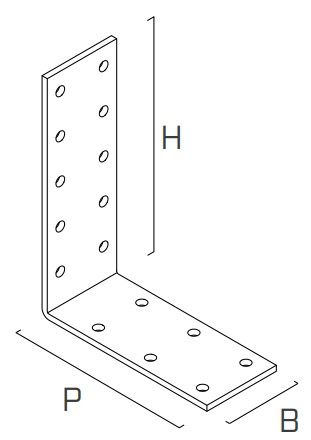 Крепежный уголок WHO12040 Holz Technic 95х40х120х3 - схема, чертеж