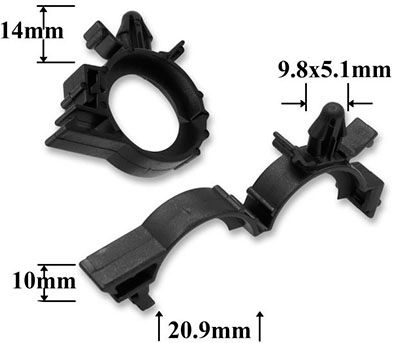 Клипса автомобильная для проводов и трубок AS-053 - схема