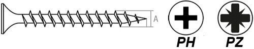 Универсальные саморезы по дереву, гипсокартону со шлицем PH и PZ