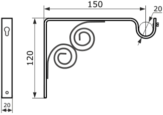 Кронштейн для карниза схема