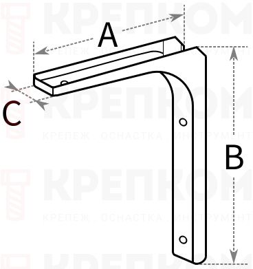 Уголок-кронштейн с ребрами жесткости - схема