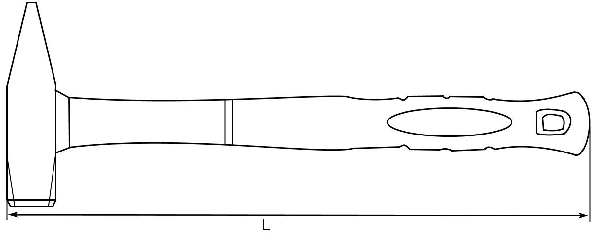Длина молотка, схема