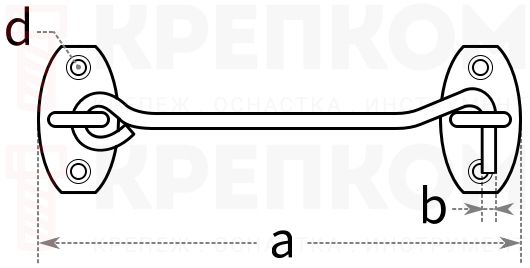Накидной крючок - схема, чертеж
