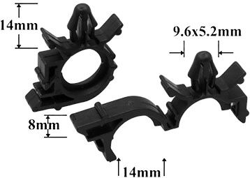 Клипса автомобильная для проводов и трубок AS-052 - схема
