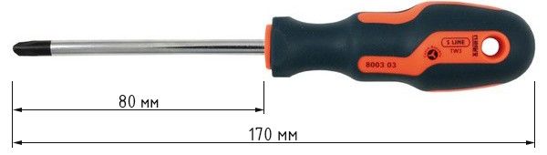 Отвертка трехлопастная Tri-Wing TW2х80 мм NAREX S Line Profi 800302