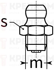 Пресс-масленка прямая оцинкованная - схема, чертеж