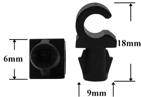 Клипса автомобильная для проводов и трубок AS-1163 - схема
