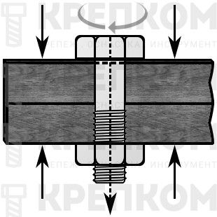 Затягивание болта - чертеж, схема