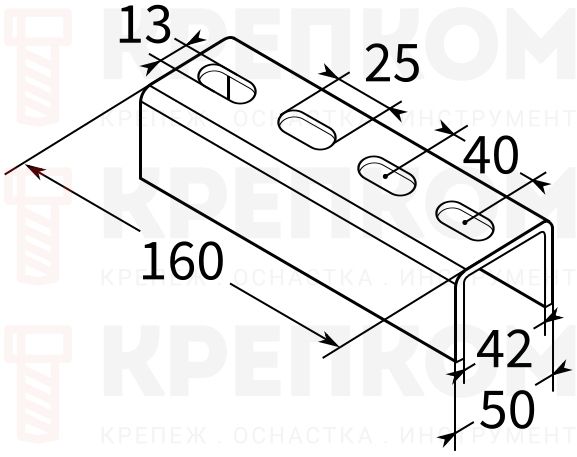 Соединитель продольный седельный 41 4F4 TERMOCLIP - схема, чертеж
