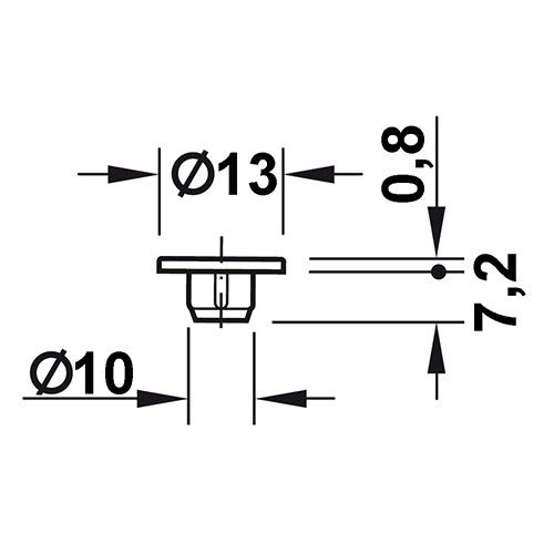 Заглушка для технологических отверстий, D10 мм - размеры