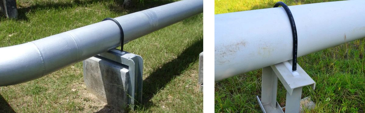 Варианты монтажа скоб на трубы - изображение, коллаж