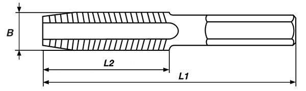 Метчик-бита для резьбовых вставок HSS-G STI Volkel - схема, чертеж