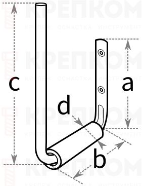 Держатель доски для серфинга 270х200 мм Gah Alberts 802141 - схема, чертеж