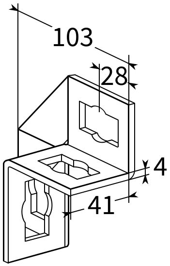 Универсальный уголок для профиля FUS Fischer PUWS-схема