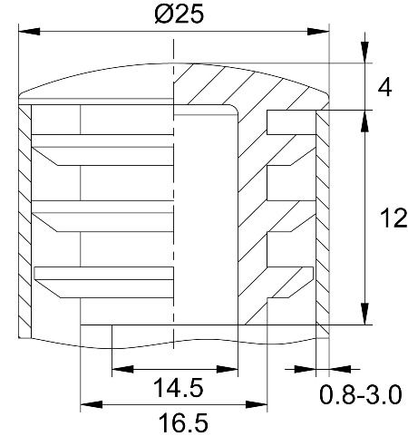 Заглушка внутренняя для круглых труб ДЧН, пластик, цвет в ассортименте - фото