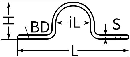 Скоба (оковка) полукруглая для строп 8855 - чертеж, схема
