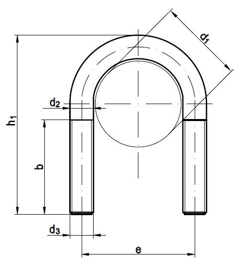 Скоба U-образная DIN 3570 form A-схема