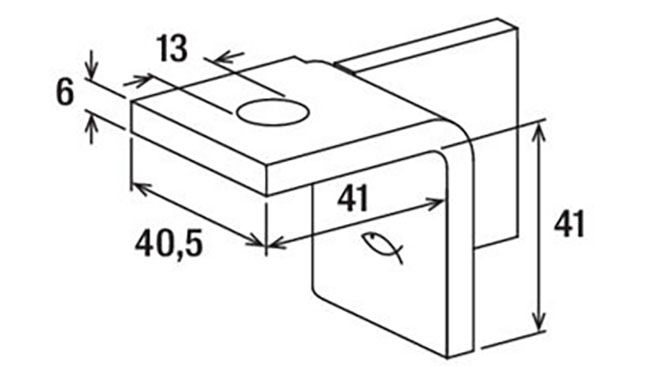 Соединительный уголок для профиля FUS Fischer FUF 180°R-shema