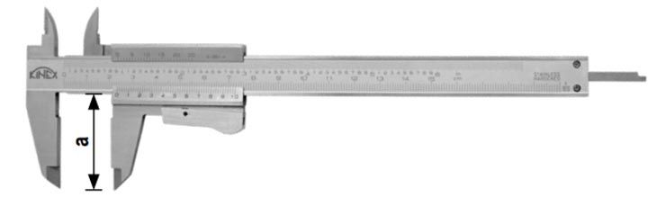 Штангенциркуль ШЦ-1 с кнопочным фиксатором DIN 862 MonoBlok Kinex - схема