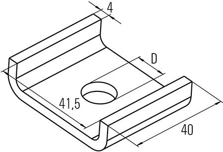 Шайба U-образная для профиля Fischer HK 41-чертеж