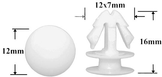 Клипса автомобильная крепежная фигурная AS-1298 - схема