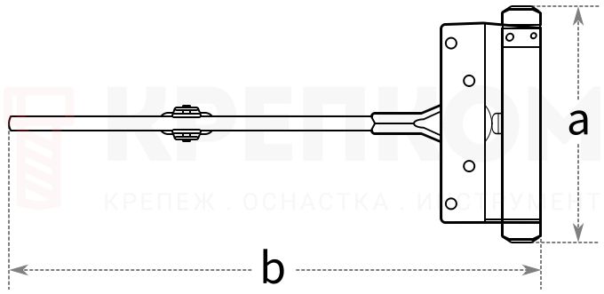 Доводчик для дверей и ворот Gah Alberts 417758 - схема, чертеж