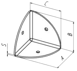 Уголок для ящика (оковка) 35х35 м - схема, чертеж