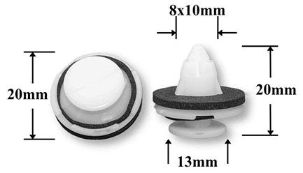 Клипса автомобильная крепежная фигурная AS-1115 - схема