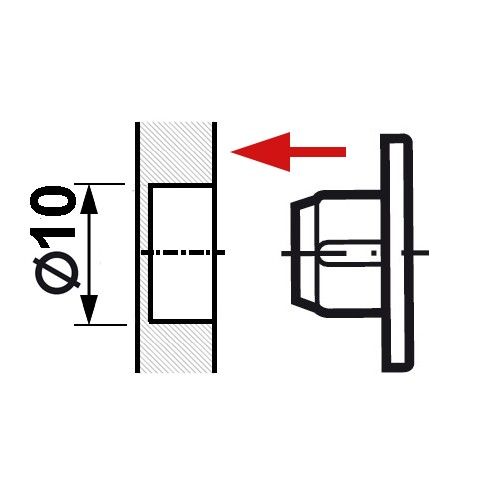 Заглушка для технологических отверстий, D10 мм - монтаж