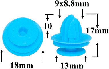 Клипса автомобильная крепежная фигурная AS-256 - схема