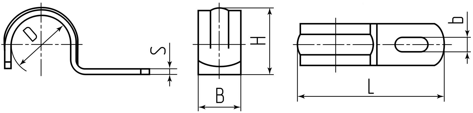 Скоба металлическая однолапковая Fortisflex СМО - схема