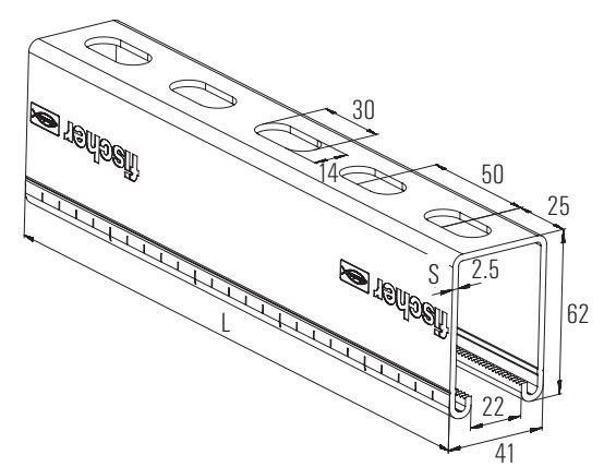 Профиль С-образный Fischer FUS 62-чертеж