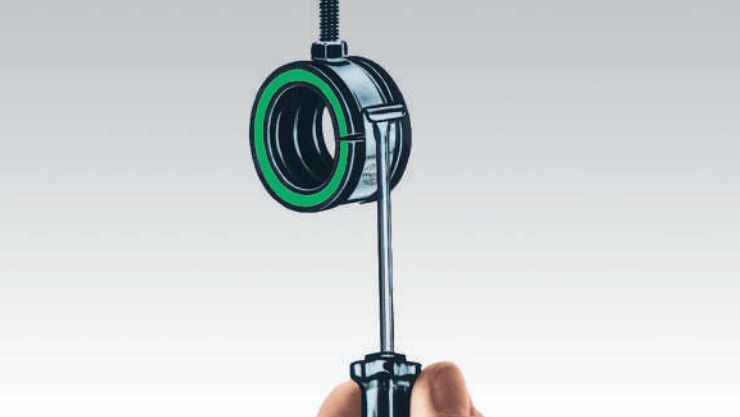 Хомут трубный MUPRO Safety Clip - монтаж