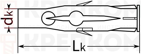 Дюбель KPU WKRET-MET - схема, чертеж
