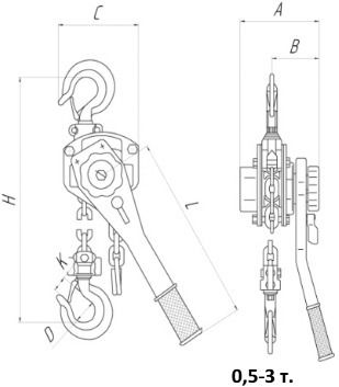 Рычажная таль Saizen - схема