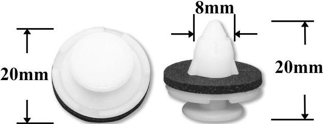 Клипса автомобильная крепежная фигурная AS-1236 - схема