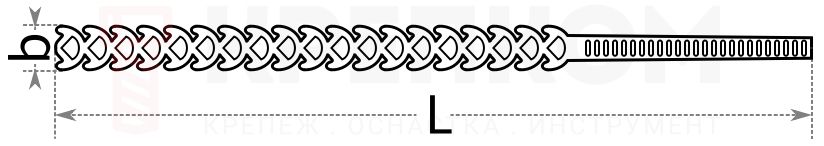 Стяжка нейлоновая T-flex 300 Fortisflex, цветная (20шт) - схема