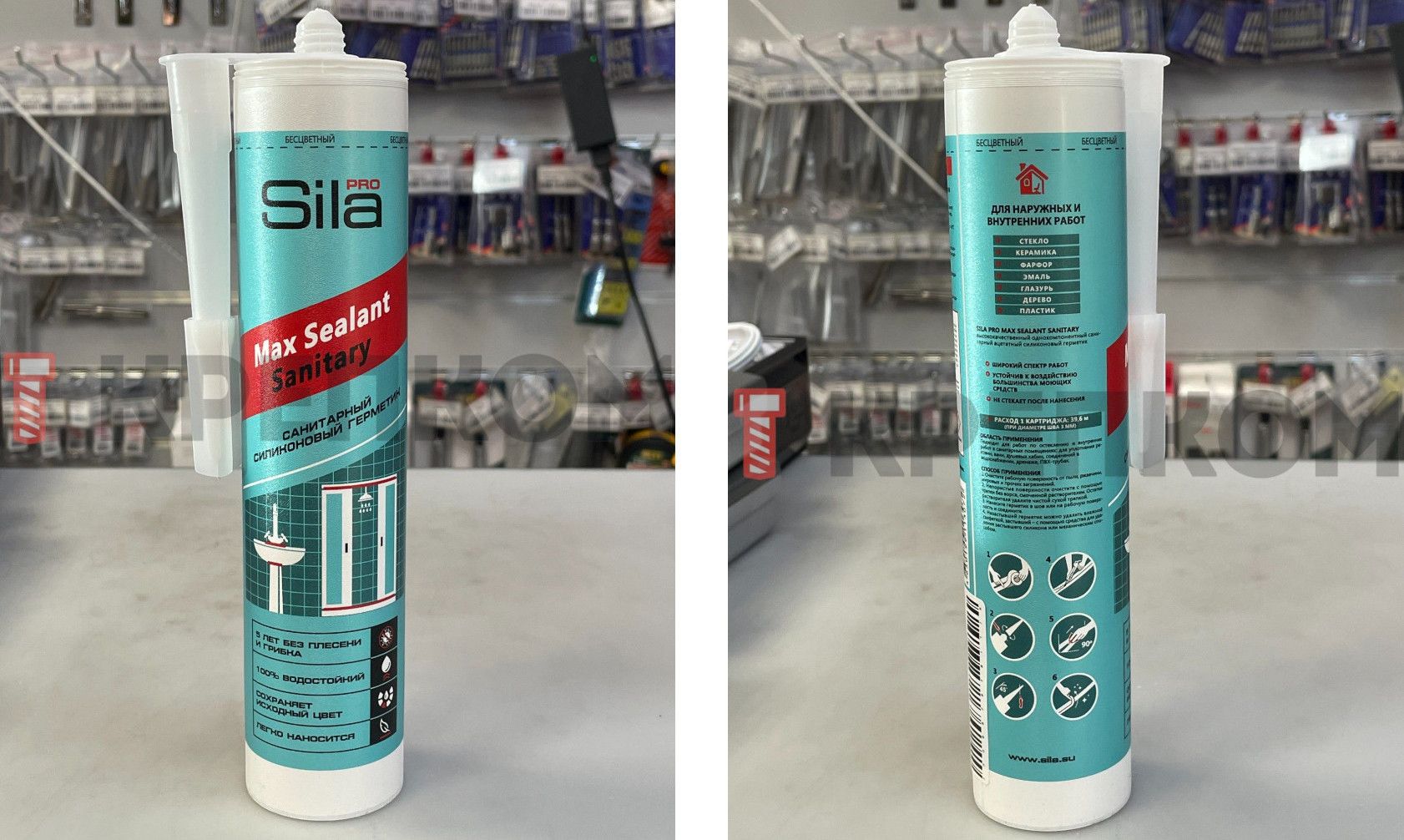 Герметик силиконовый санитарный бесцветный Max Sealant Sanitary Sila Pro - фото