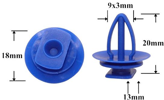 Клипса автомобильная крепежная фигурная AS-1299 - схема