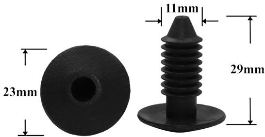 Клипса автомобильная крепежная нажимная AS-1307 - схема
