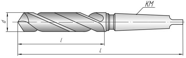 Сверло по металлу с коническим хвостовиком - схема, чертеж