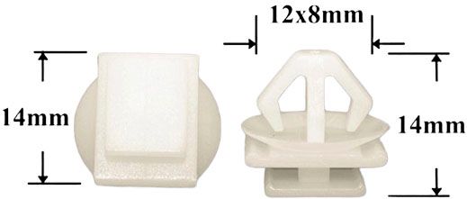 Клипса автомобильная крепежная фигурная AS-1280 - схема
