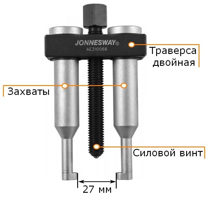 Устройство съёмника Jonnesway