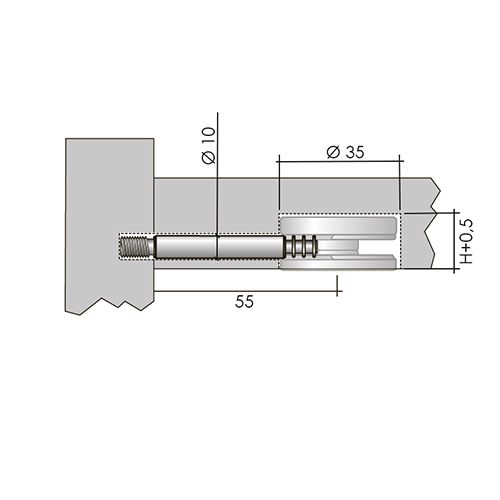 Шток эксцентрика MAXI FIX М6 - размеры