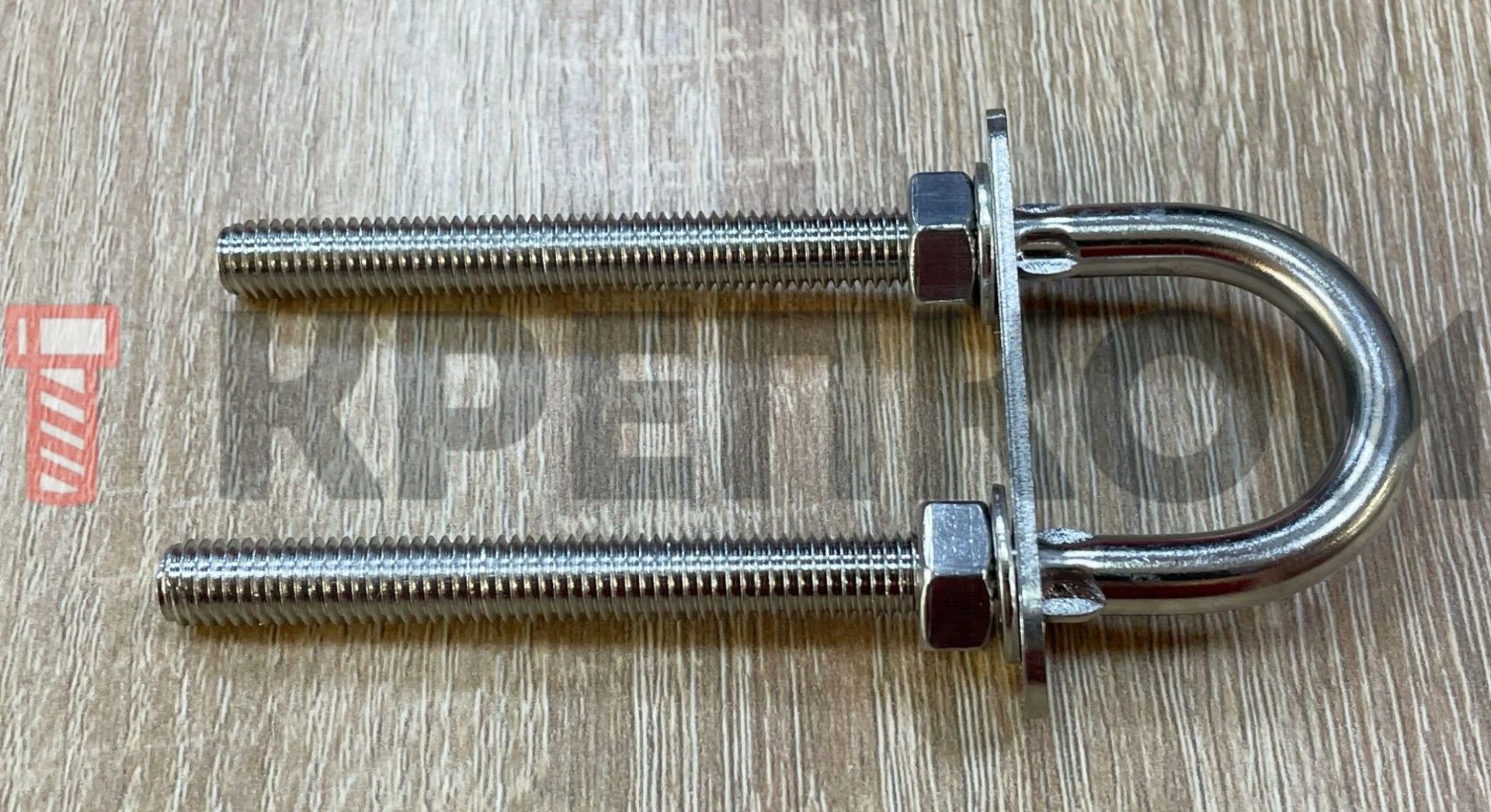 Болт-скоба U-образная с пластиной 8230 из нержавеющей стали А4 - фото