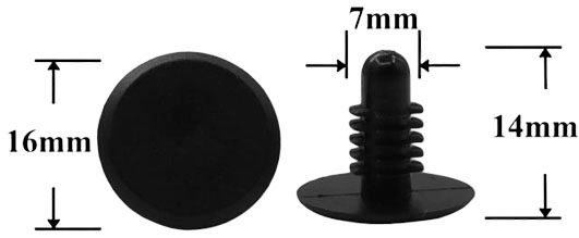 Клипса автомобильная крепежная нажимная AS-1234 - схема