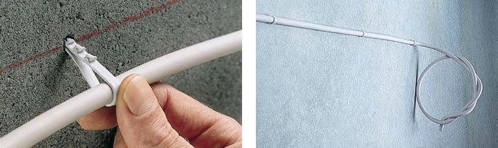 Дюбель хомут круглый белый, нейлон - монтаж