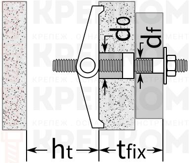 Дюбель складной М 10 с пружиной Oase Spagat TOX, 024100221 - схема