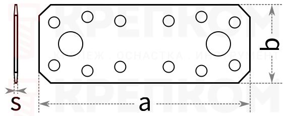 Крепежная пластина Gah Alberts - схема, чертеж
